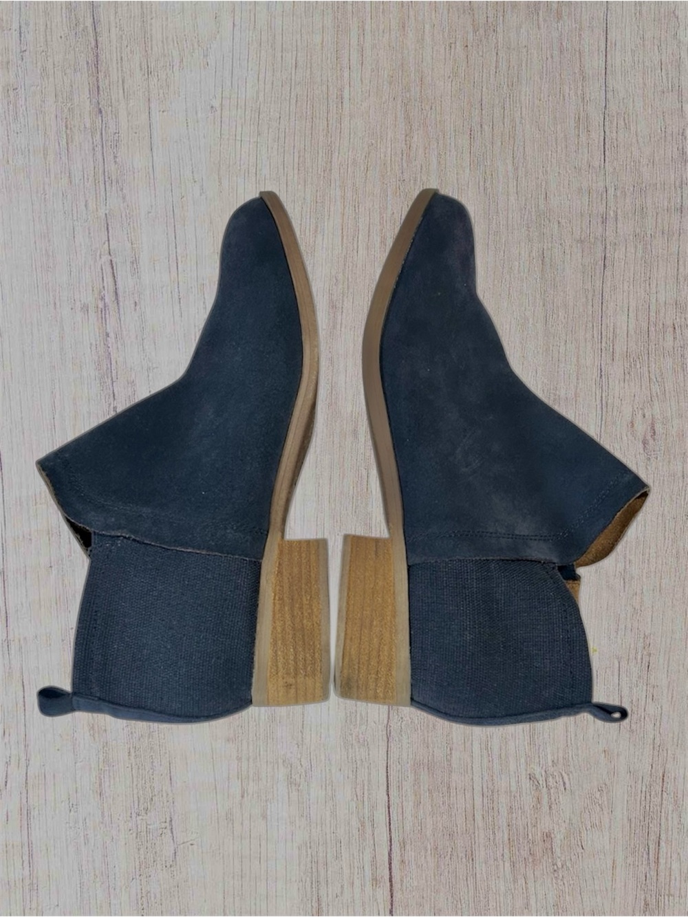 TOMS Navy Blue Suede Ankle Boots – Size 11W - Picture 4 of 9